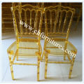 Штабелируемый золотой прозрачный стул из смолы Napoleon для гостиницы и ресторана (YC-P23-2)